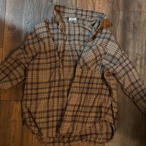 Ardene Brown Plaid Button Down Shirt